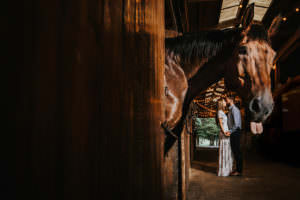 horse barn engagement photos